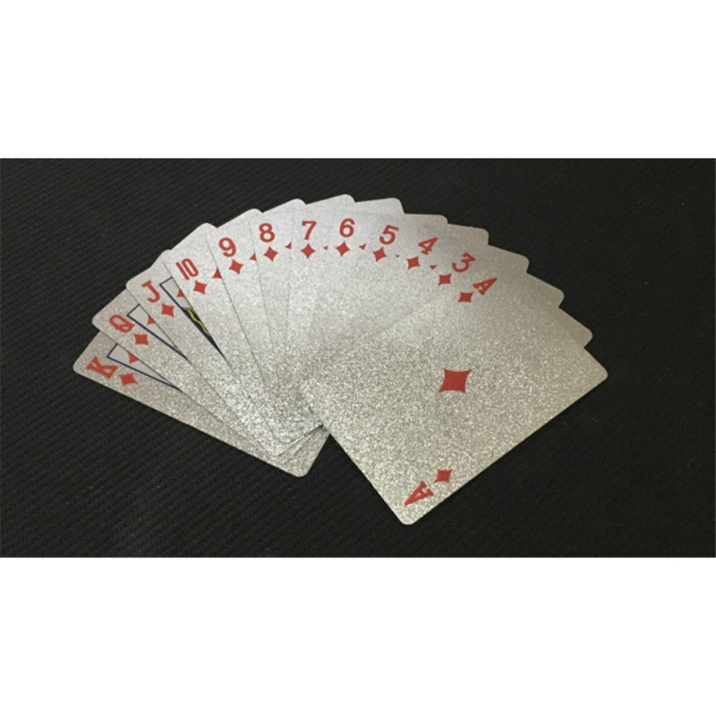 54Pcs Creative Waterproof 100 Dollar Plastic Poker Playing Cards - Silver