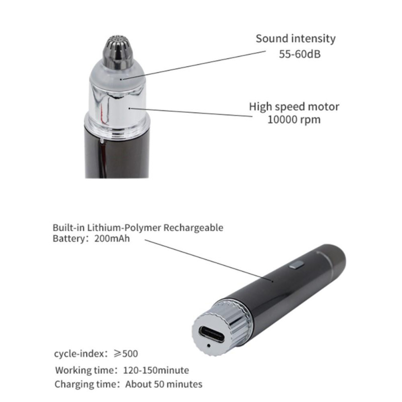 USB oppladbar øyenbrynshårfjerningstrimmer barbering