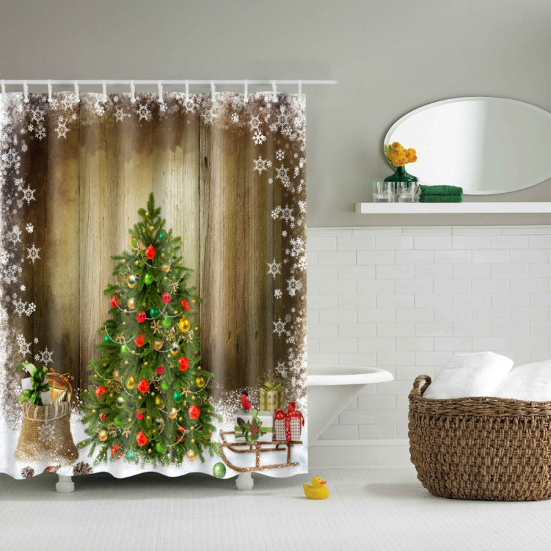 Badeværelsesbruseforhæng Shower Curtain Christmas - Juletræ