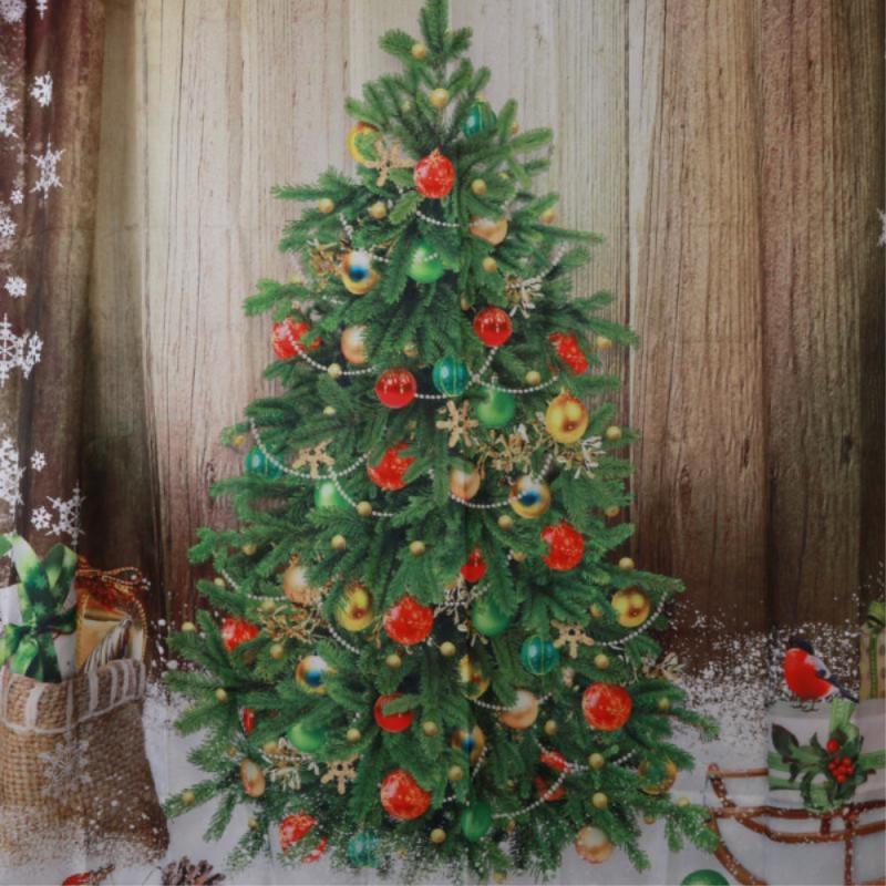 Vedenpitävä kylpyhuoneen suihkuverho Joulukodinsisustus koukulla