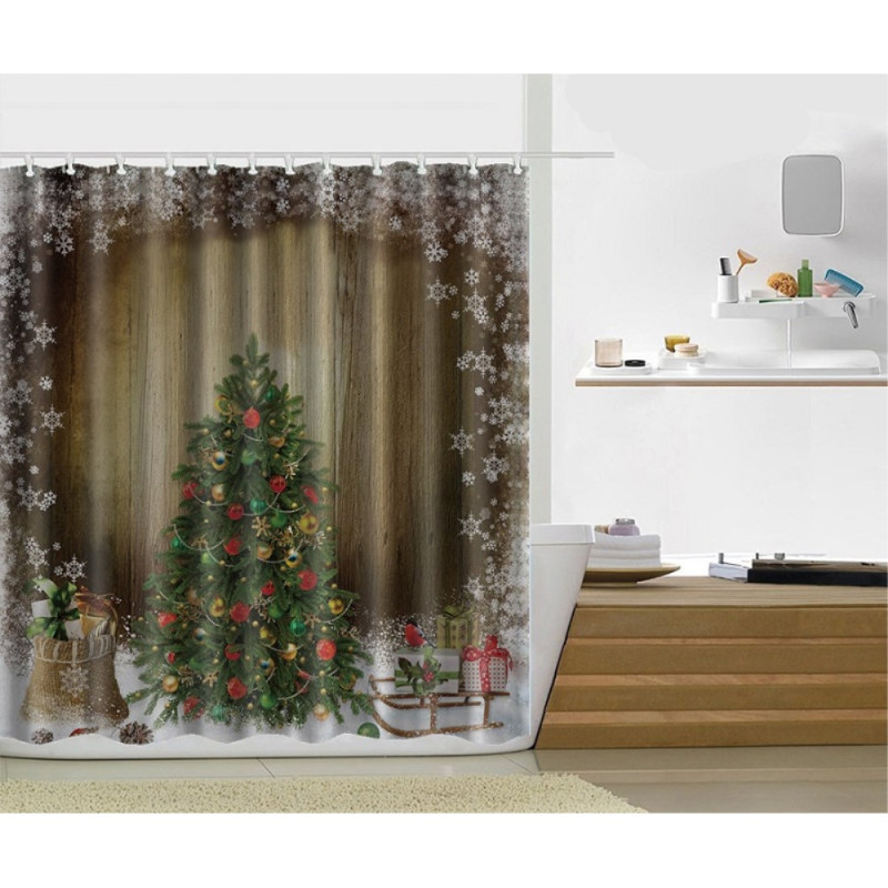Shower Curtain Christmas Home Decor - Christmas Tree