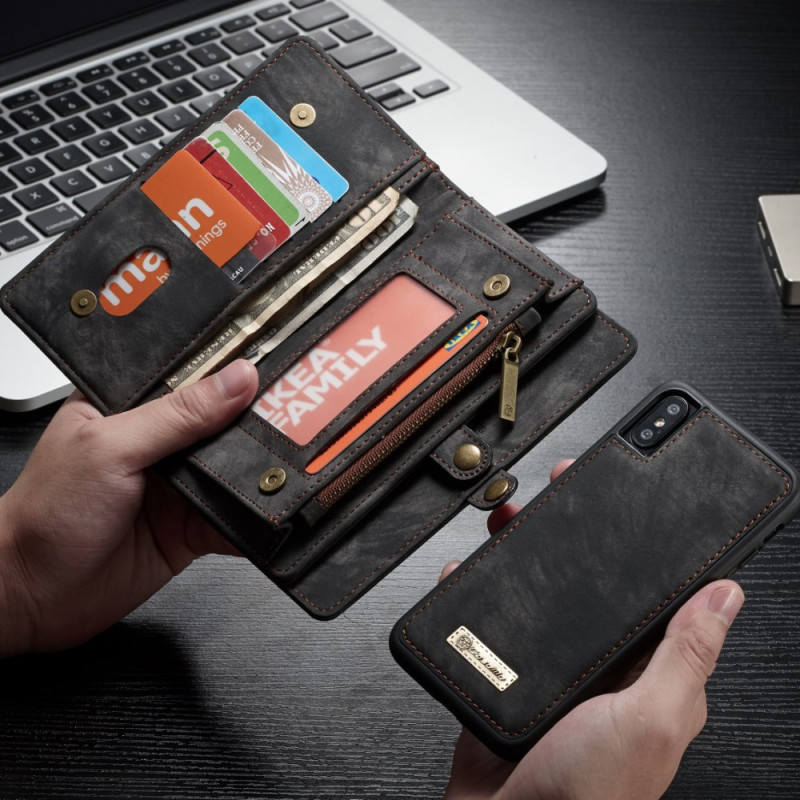 CASEME Detachable 2 - in - 1 Multi - slot Wallet Case for iPhone X / XS