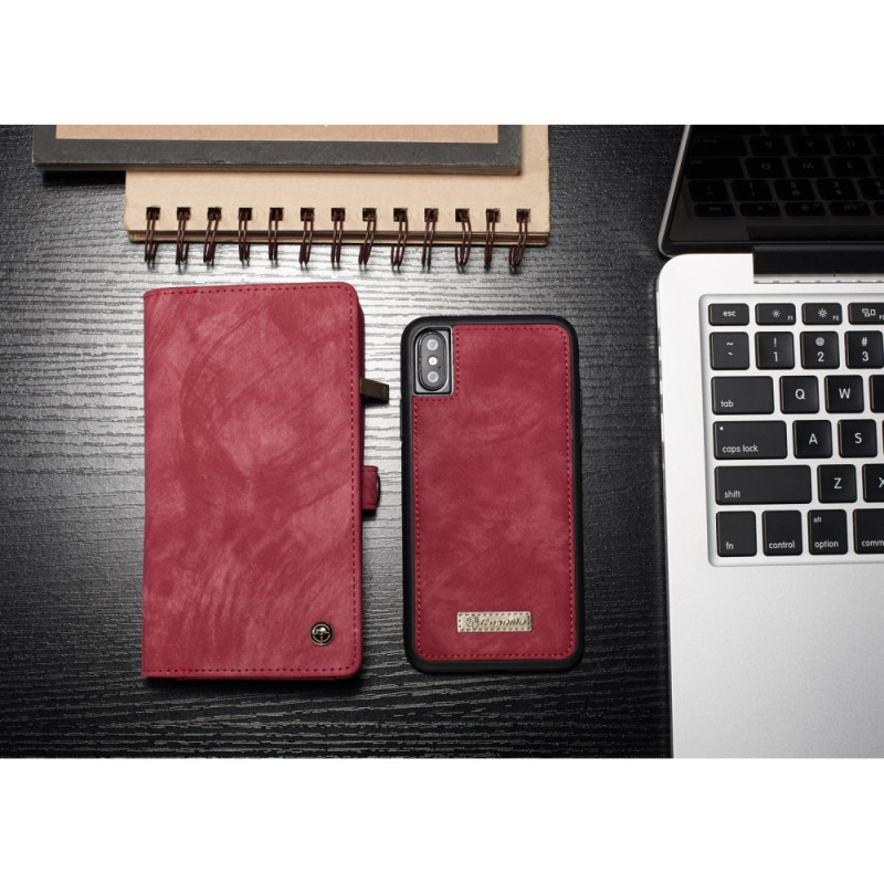 CASEME Detachable 2 - in - 1 Multi - slot Case for iPhone X / XS - Red