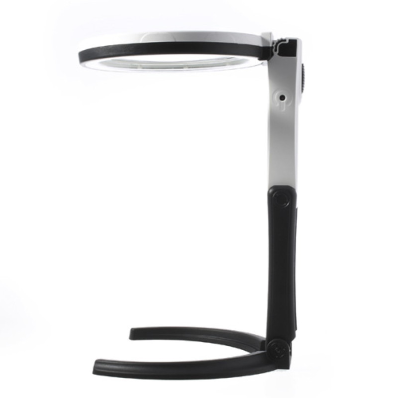 Sammenleggbar stor forstørrelsesglass med LED - lampe 2 x 120mm