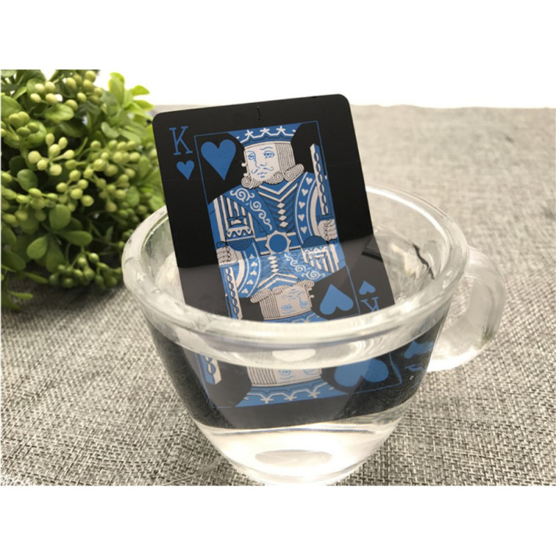 54Pcs Black Plastic PVC Poker Waterproof Playing Cards - Black