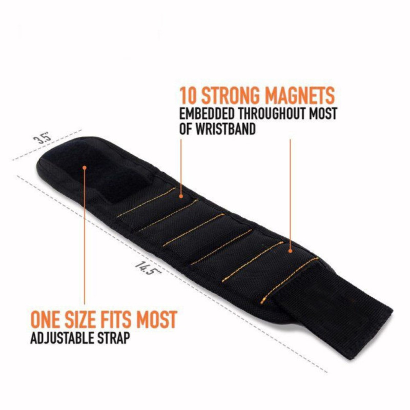 10 Powerful Magnets Magnetic Wristband for Holding Tools, Screws, Nails, Bolts