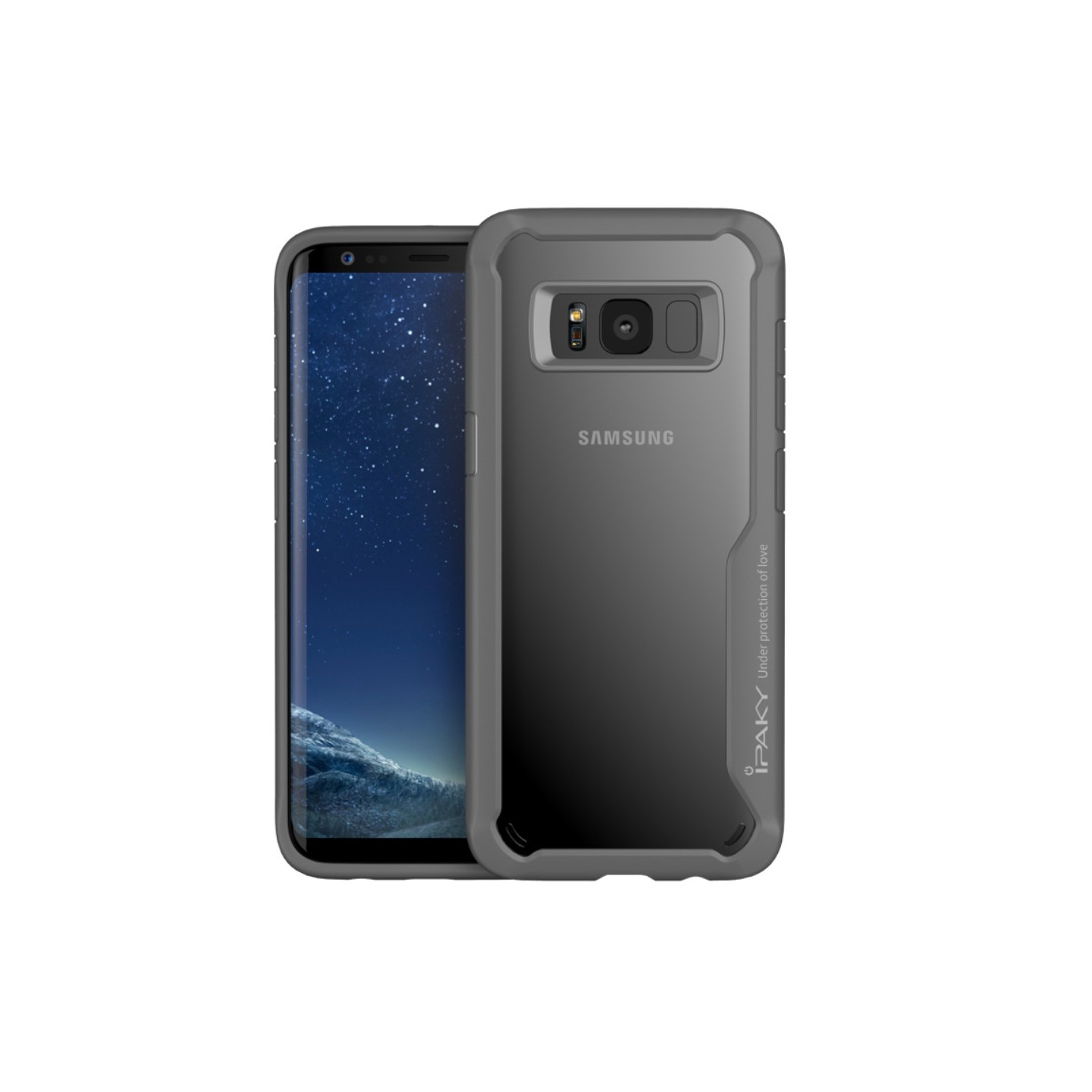 IPAKY Samsung Galaxy S8 Plus TPU Hybrid Cover - Grå