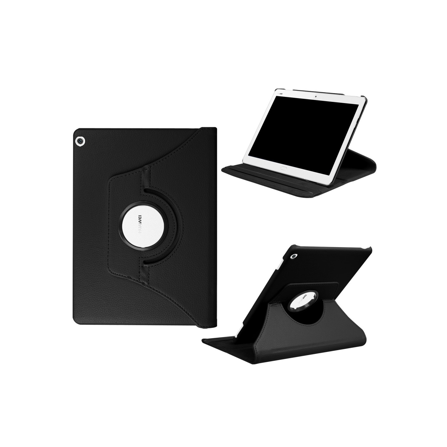 Stand Tablet Case with Elastic Band for Huawei MediaPad M3 Lite 10 - Black