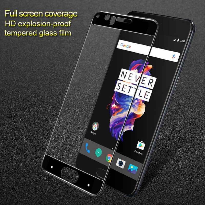 IMAK Full Cover Hærdet Glass til OnePlus 5 - Sort