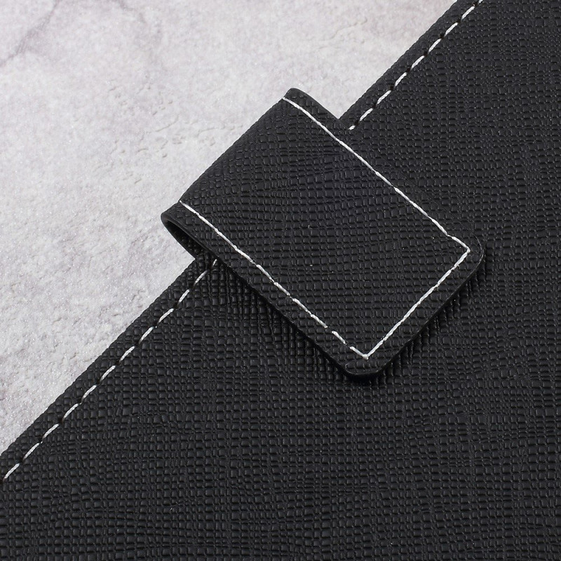 Asus Zenfone Live - Cross Texture Lommebok - deksel - Svart