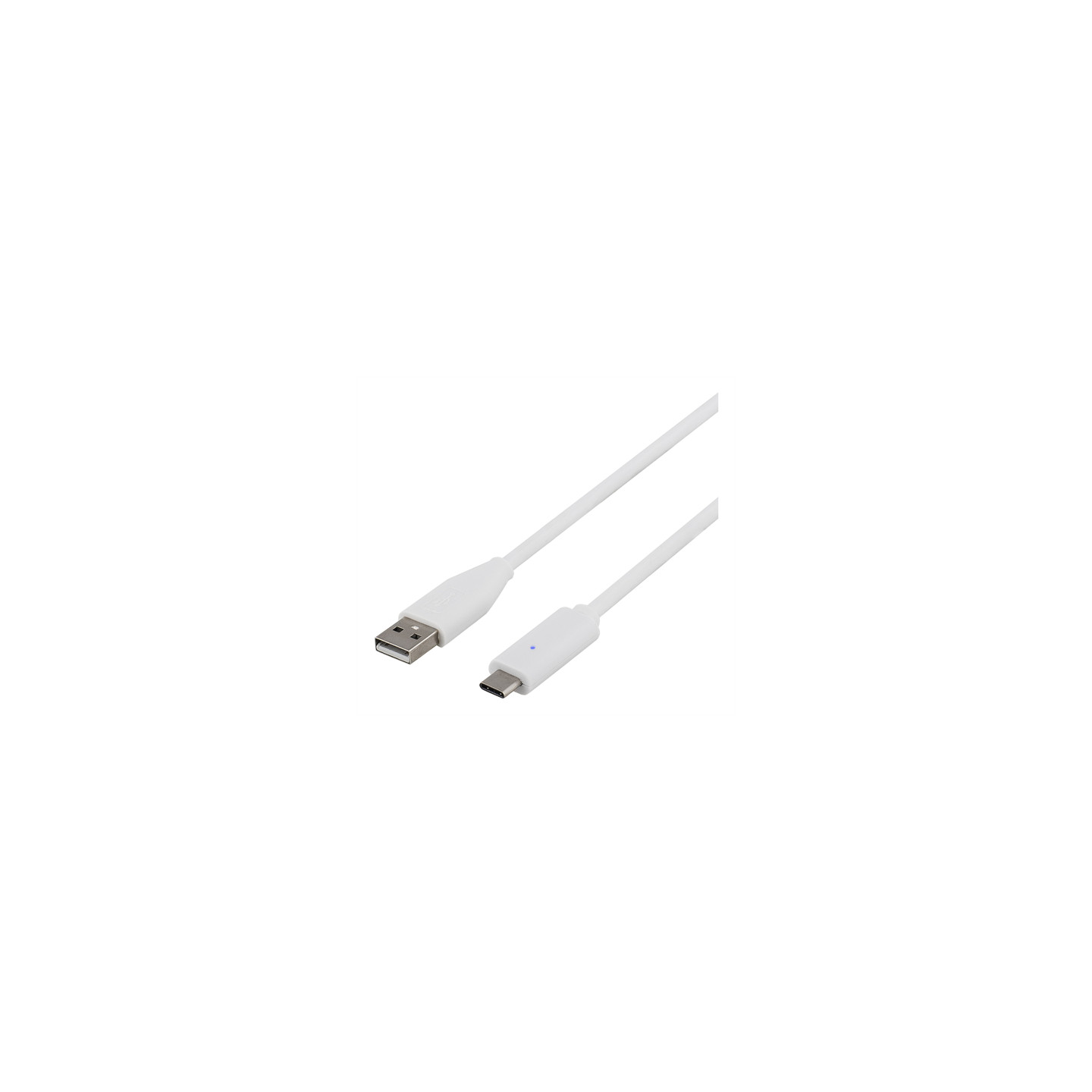 DELTACO USB 2.0 kabel, Typ C - Typ A ha, 2m, vit