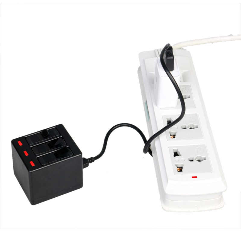 GoPro Hero5 Trippel batteriladdare with LED - indikatorer