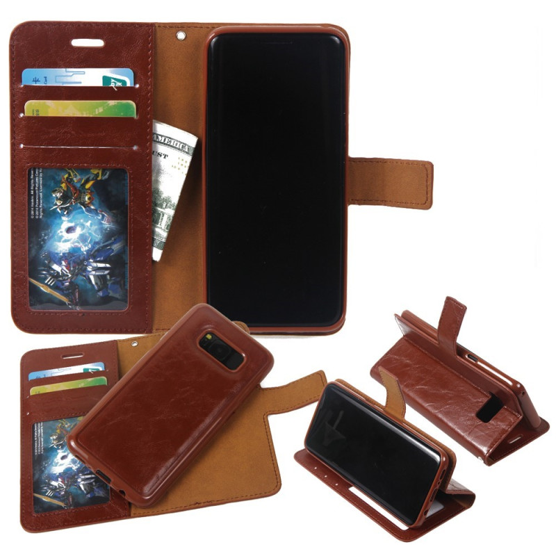 Samsung Galaxy S8 - 2 i 1 plånbokscase / Skal - Brown