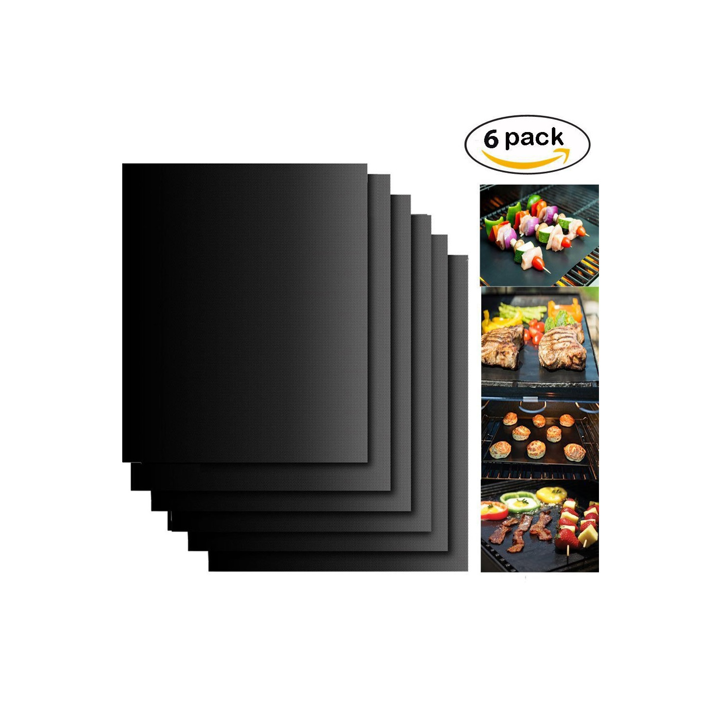6PCS/Set Non - stick BBQ Baking Mats Barbecue Grilling Pads