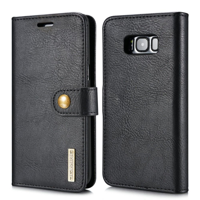 DG.MING Samsung Galaxy S8 Split Läder Wallet Case - Black