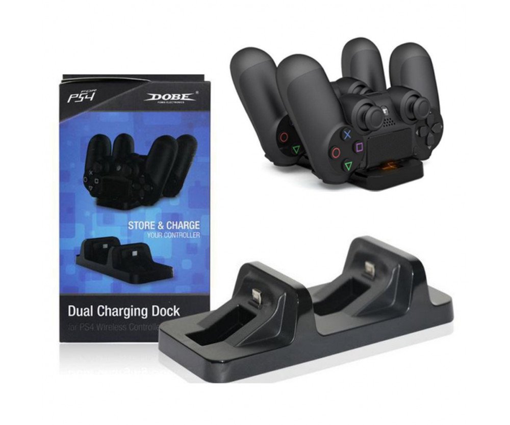 DOBE Playstation 4 Dual Laddningsstation / laddningsställ