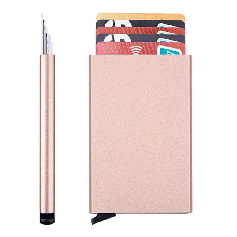 RFID-estävä alumiininen korttikotelo, ohut muotoilu, luottokorttikotelo - Kulta