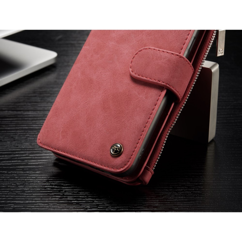 CASEME Samsung Galaxy S8 Plus Retro lær lommebok - cover Rød