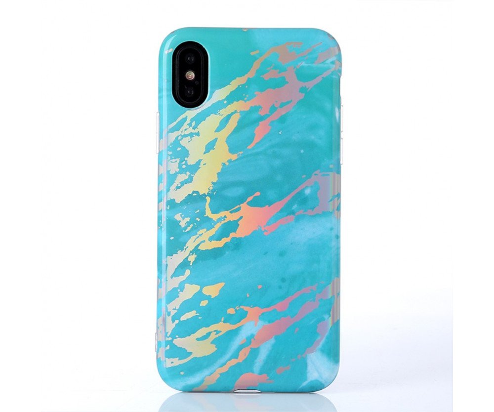 TPU Skal IMD Marmor till iPhone X / XS - Dark Blue