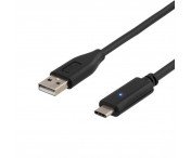 DELTACO USB 2.0 kabel, Typ C - Typ A ha, 2m, svart
