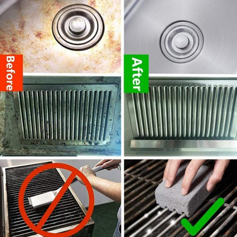 Rengøringsblok til grillgrillskrubning af sten BBQ Murstenrenser