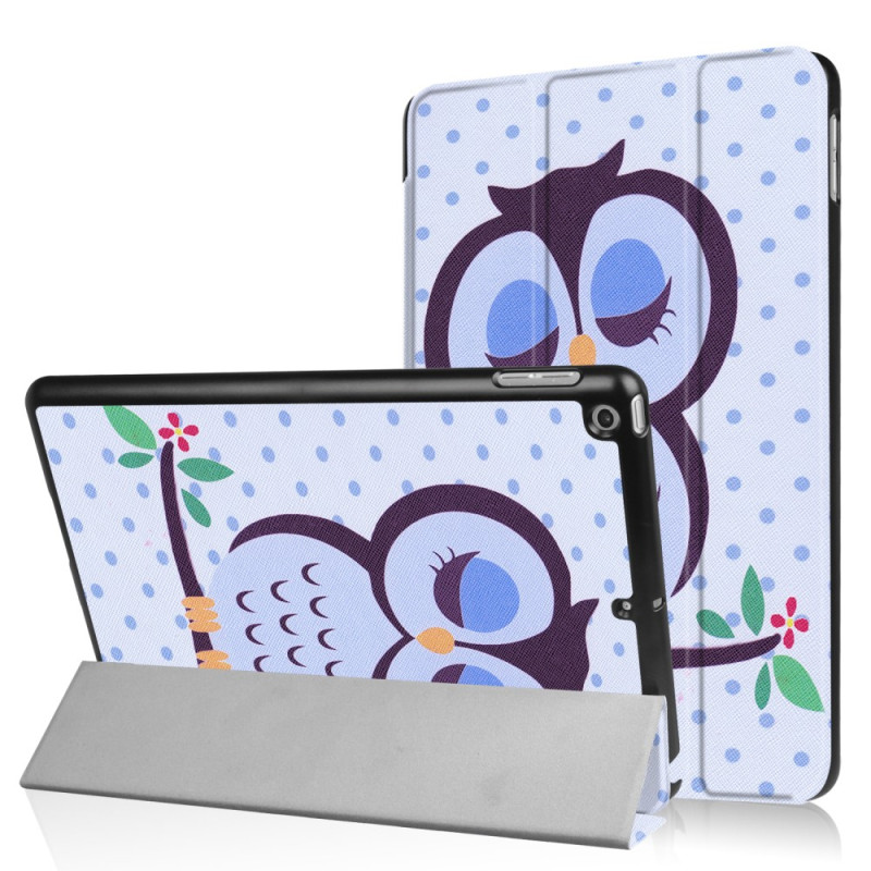 For iPad 9.7 (2018) / 9.7 (2017) Tri - fold Stand Case - Napping Owl