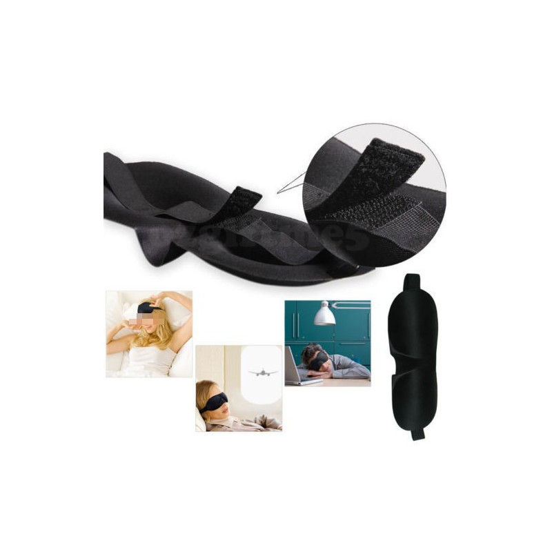 Sovemaske 3D skum luksus behagelig svart