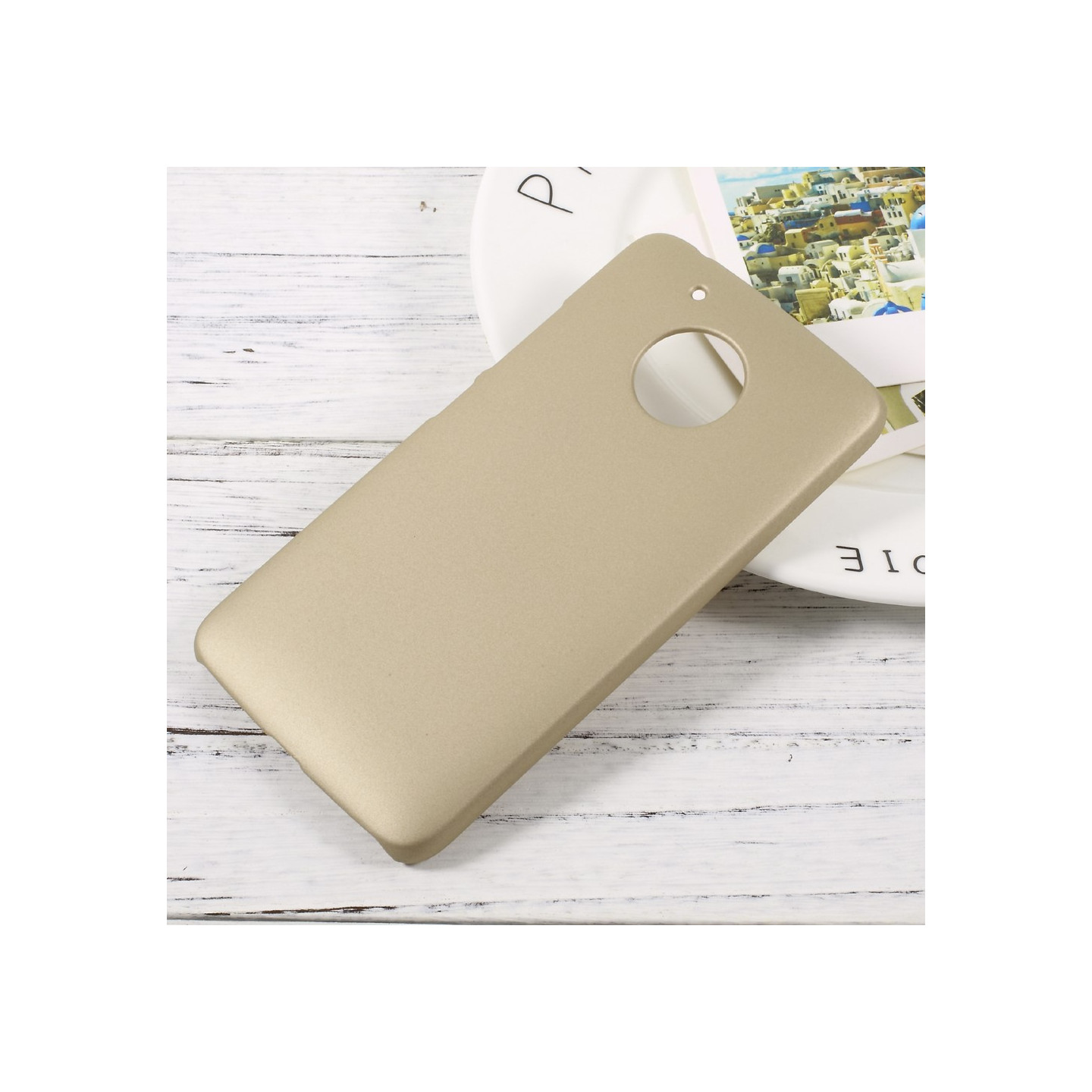 Lenovo Moto G5 Cover Plastskall Gummiert - Guld