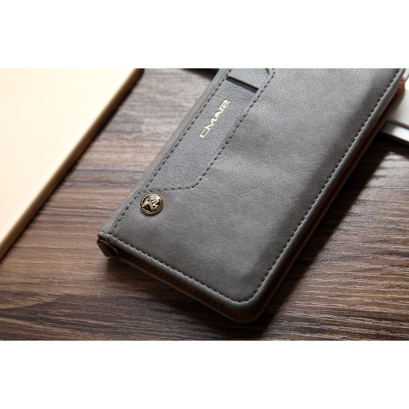 CMAI2 Litchi plånbokscase for iPhone 7 Plus - Gray
