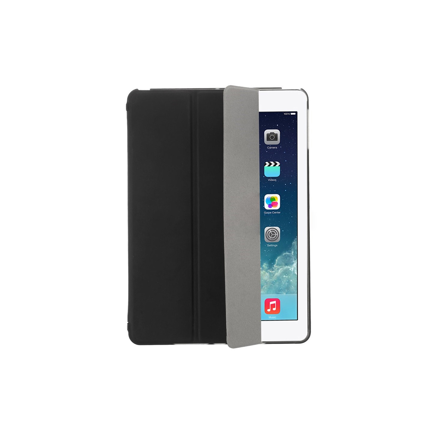 iPad Air/iPad 9.7 2017/2018 Slim fit kolmitaitettava kotelo - Musta