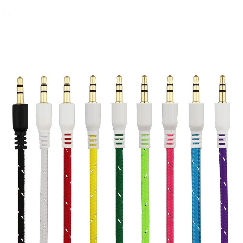 3,5 mm aux kabel 1 meter nylon