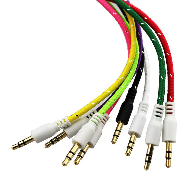 3,5 mm aux kabel 1 meter nylon