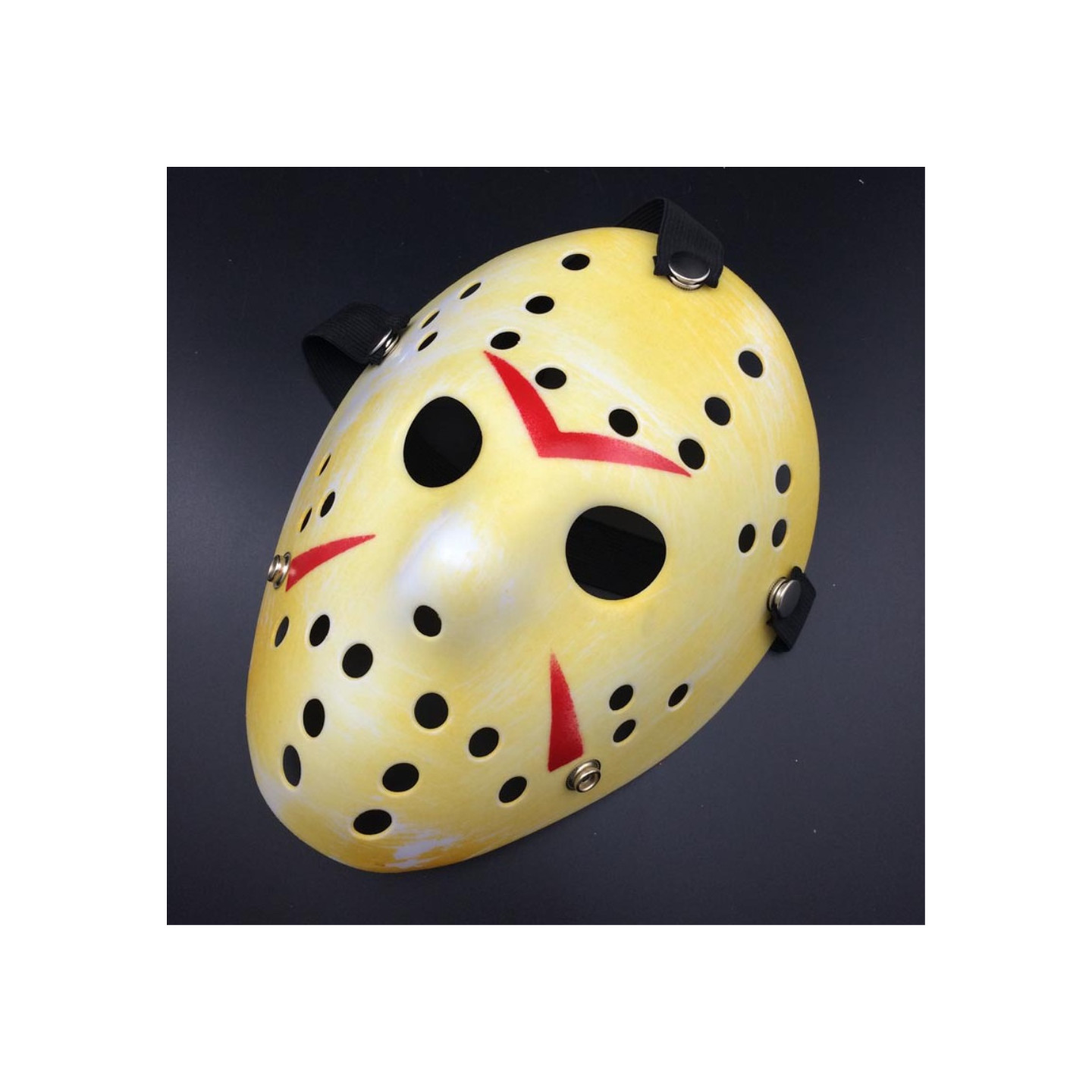 Friday The 13th Jason Mask for Halloween and parties - Yellow/Red