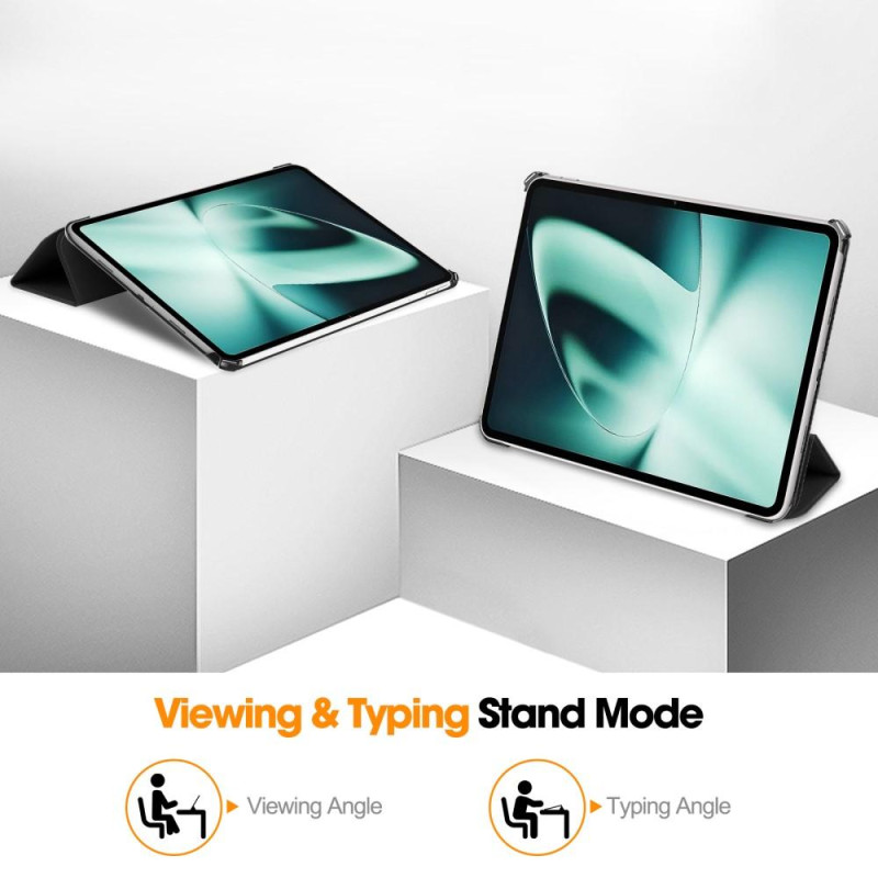 Til OnePlus Pad Tri - fold Stand Wake/Sleep Cover Tabletetui - Sort