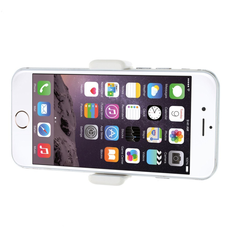 Holder for smarttelefon i bilen, festet til luftventilen - hvit