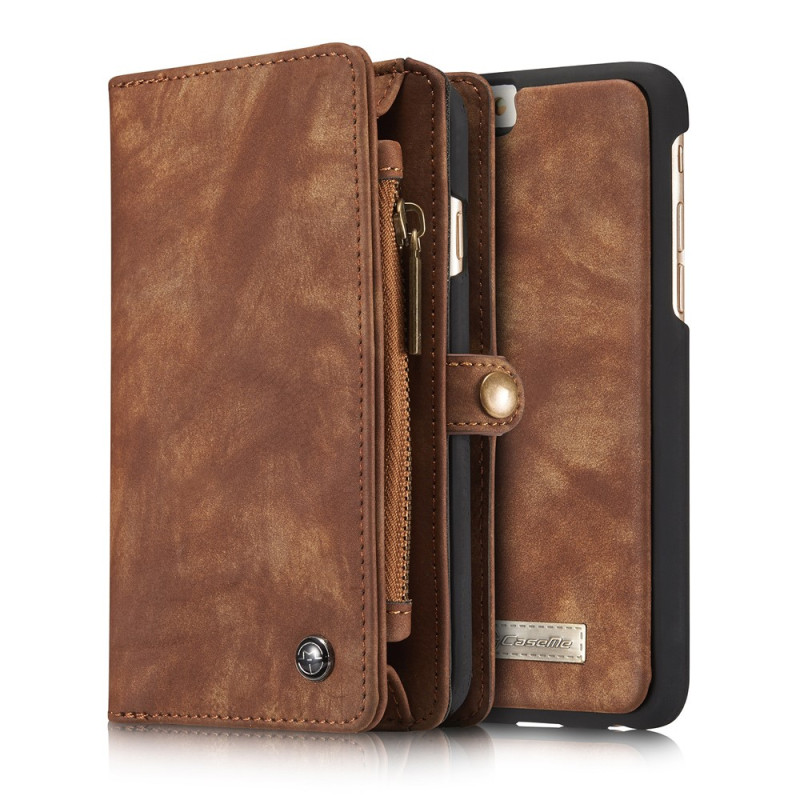 CASEME iPhone 6s 6 Retro Split läder plånbokscase - Coffee