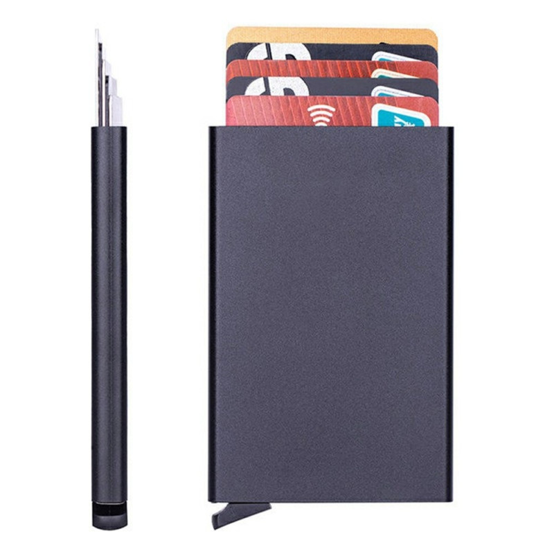 RFID Blocking Aluminum Card Holder Slim Design Credit Card Holder - Black