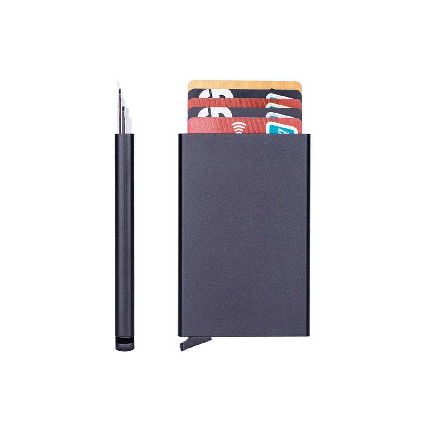 RFID-estävä alumiininen korttikotelo, ohut muotoilu, luottokorttikotelo - musta