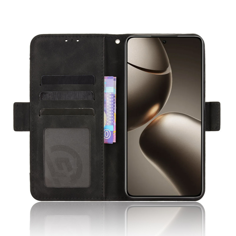 Suojakotelo Xiaomi 15T Lompakkokuori Useilla Korttipaikoilla - Musta