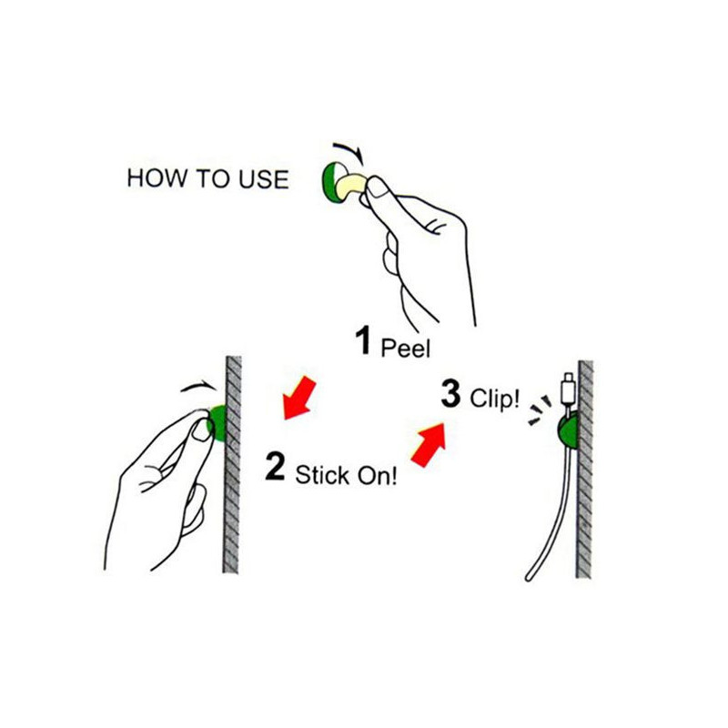 Kabelholder for alle typer kabler 6 - Pack