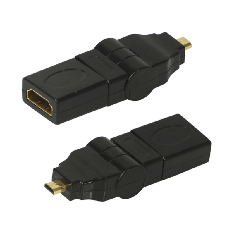 Micro HDMI HDMI 90 180 Degree Swiveling Right Angled Adapter