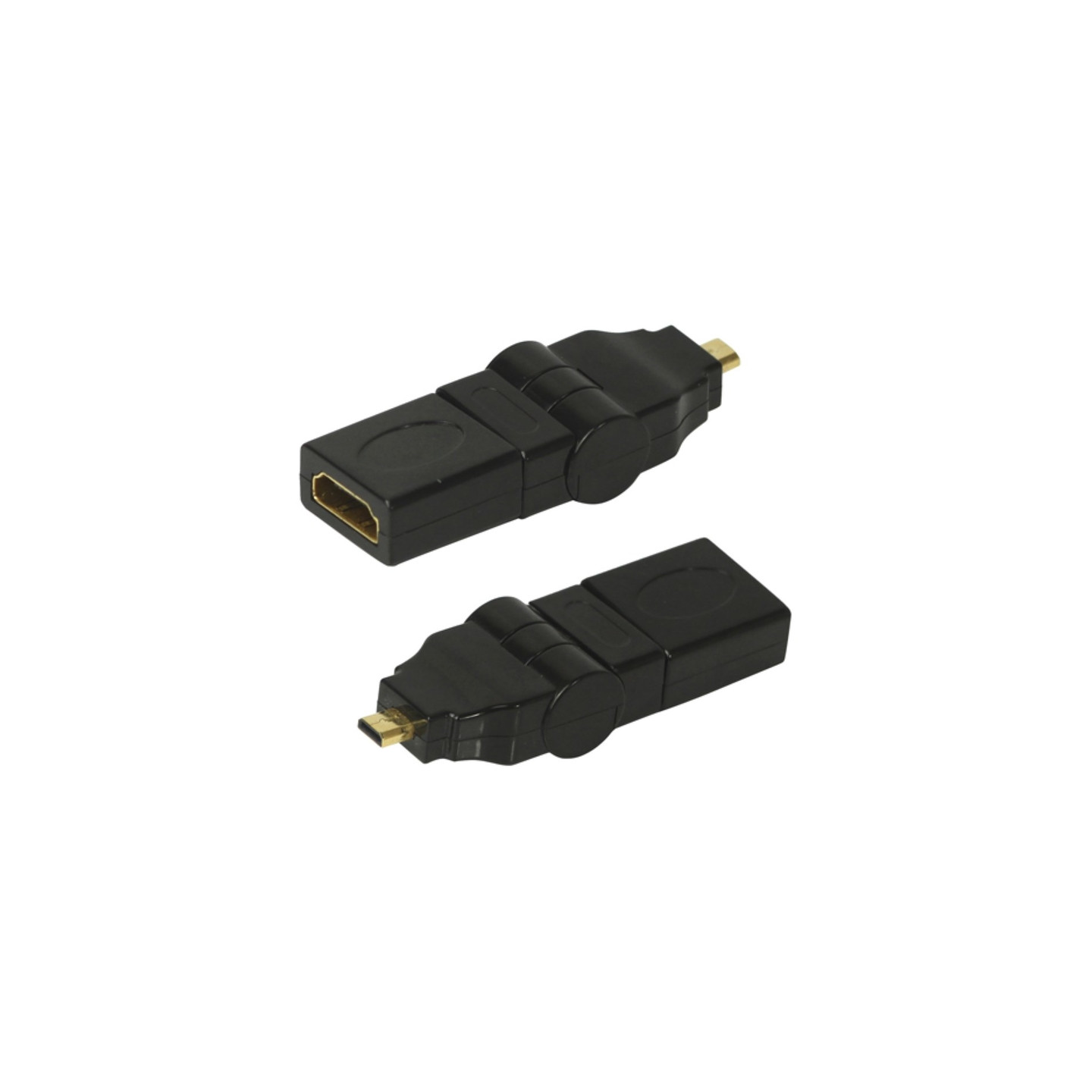 Micro HDMI til HDMI - adapter 180+90 graders vri