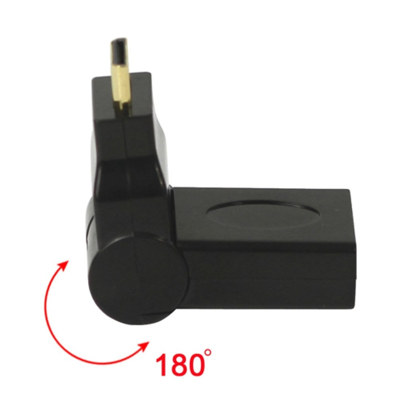 Micro HDMI HDMI 90 180 Degree Swiveling Right Angled Adapter