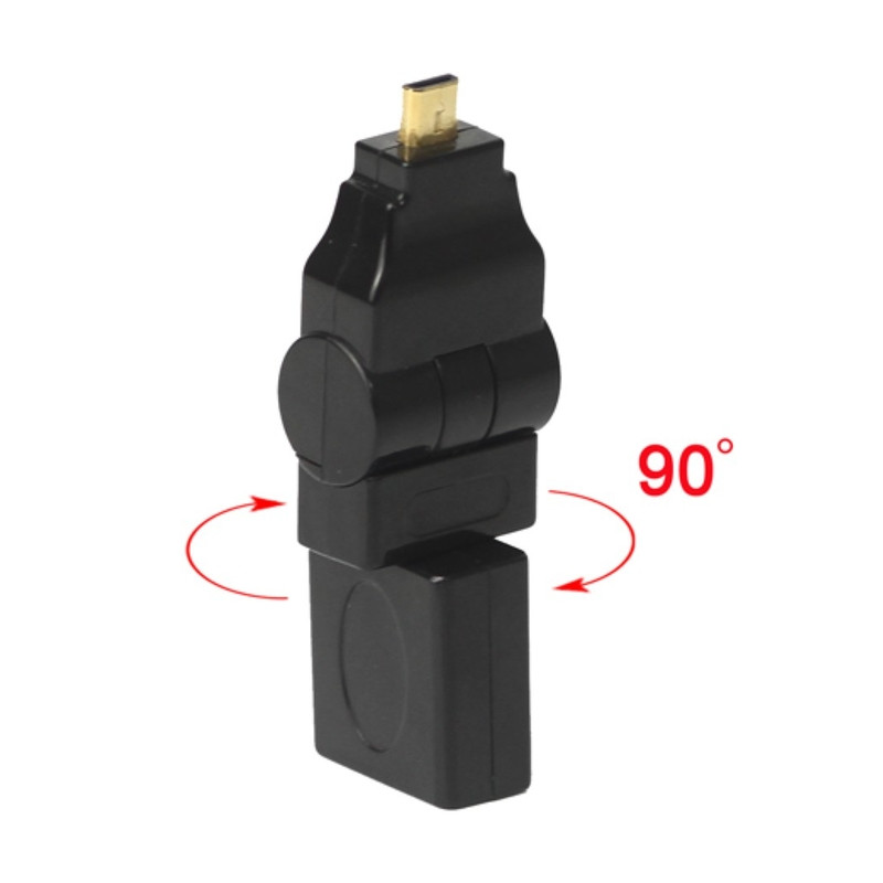 Micro HDMI til HDMI - adapter 180+90 graders vri
