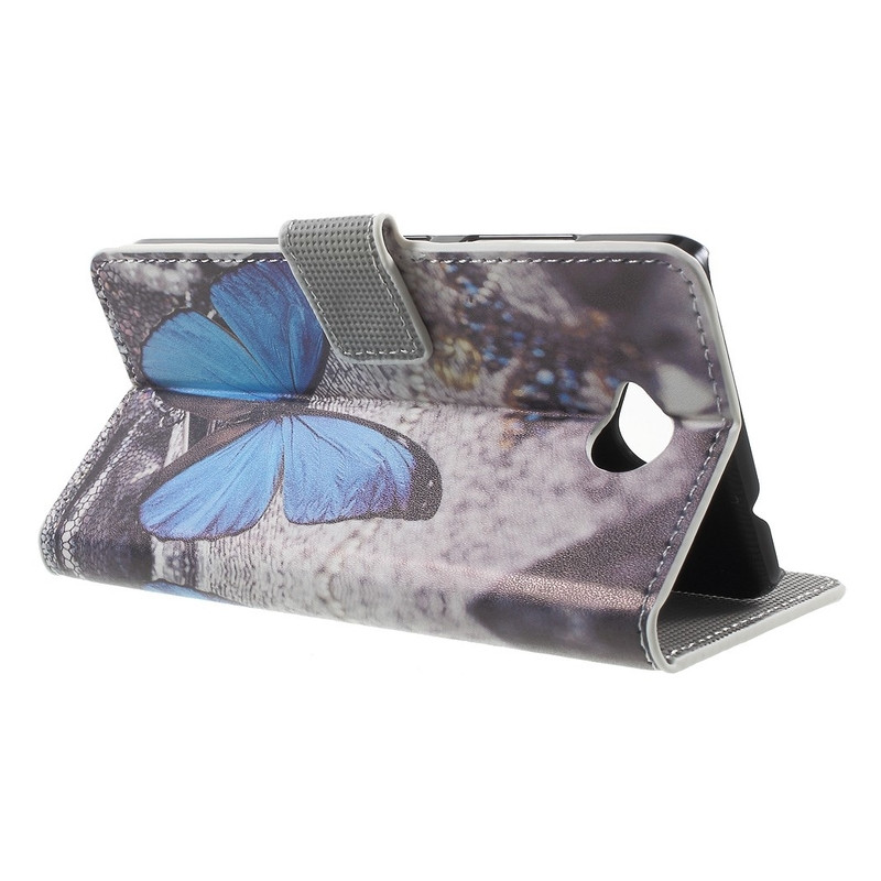 Microsoft Lumia 650 Wallet Case - Blue Butterfly