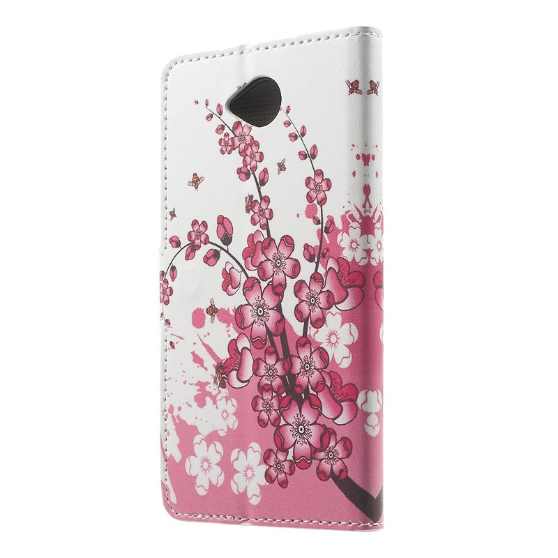 Microsoft Lumia 650 Lompakkokotelo Plum Blossom
