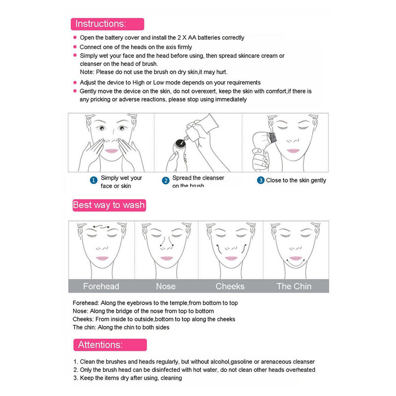 5 i 1 massasje skrubber dyp rengjøring