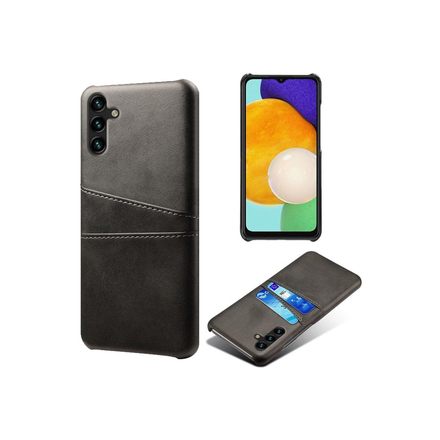 For Samsung Galaxy A34 5G KSQ Pu - Leather Coated Shell Hard Case