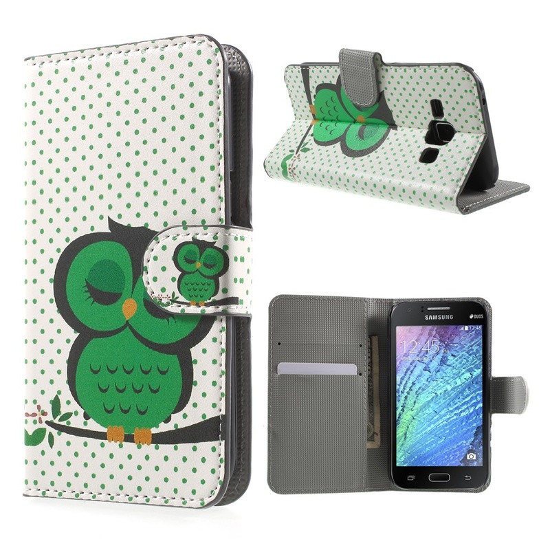 Samsung Galaxy J1 Lompakkokotelo Sleeping Owl