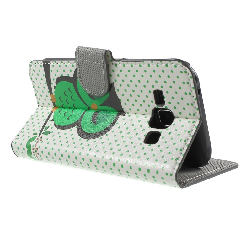 Samsung Galaxy J1 Wallet Case Sleeping Owl